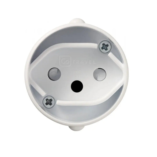 Go Travel Switz to USA electrical travel adpator plug showing the inner prong holes