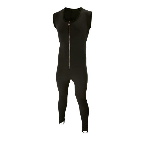 Front detail of Sub Zero Factor 2 mid layer thermal bib in black photographed on a white background