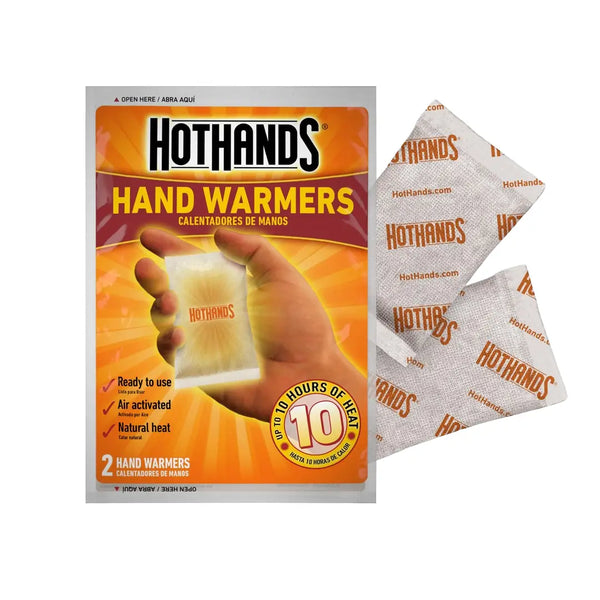 Hothands single use hand warmers packaging showing two hand warmers