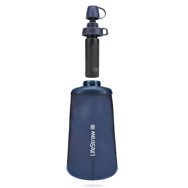 LifeStraw collapsible 1000ml squeeze water filter bottle showing the filter construction
