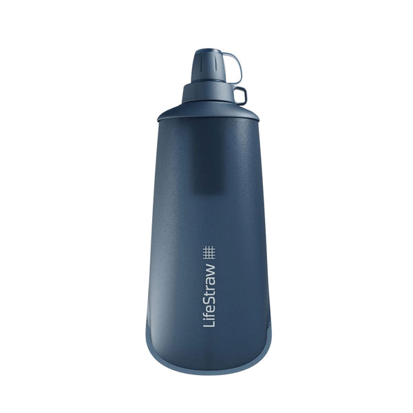 LifeStraw collapsible 1000ml squeeze water filter bottle showing its full length
