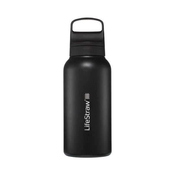 LifeStraw 1000ml vacuum insulated stainless steel Go Series water filter bottle in black