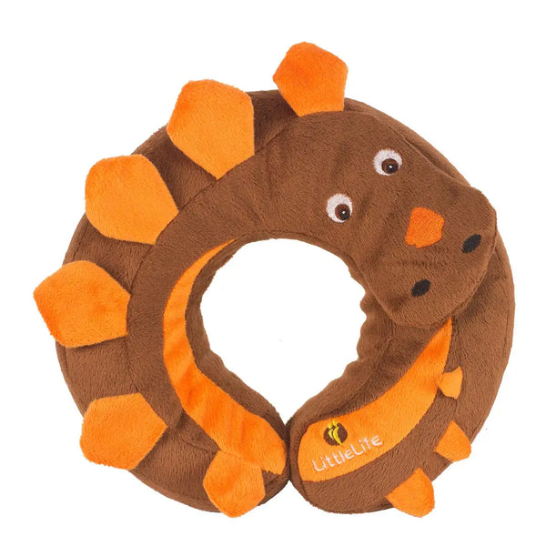 Littlelife neck pillow in the dinosaur design photographed  on a white background