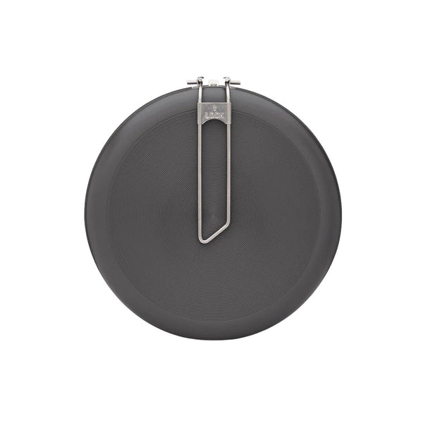 Primus Litech 21cm diameter frying pan showing the handle folded flat against the base