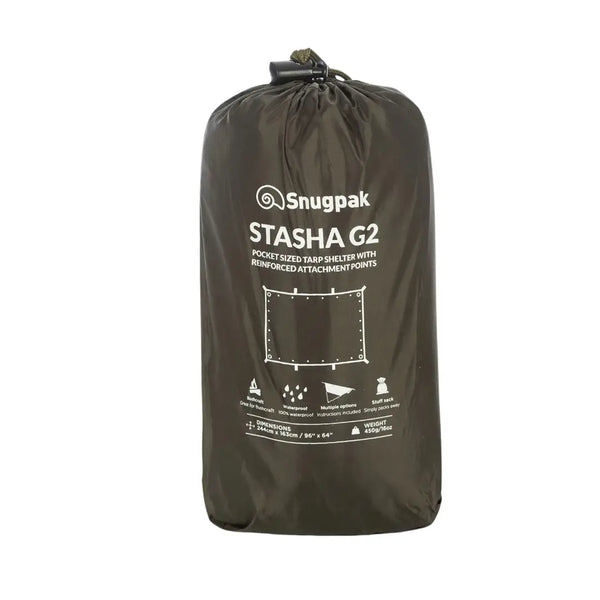 Snugpak Stasha G2 tarp shelter packe din to its carry stuff sack