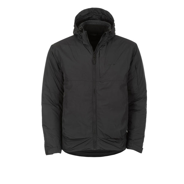 Front shot of a Snugpak Arrowhead insulated windproof jacket in black on a white background