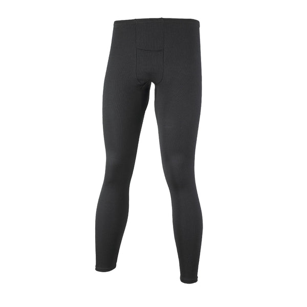 Sub Zero Factor 1 mens thermal base layer leggings with fly in black photographed on a white background