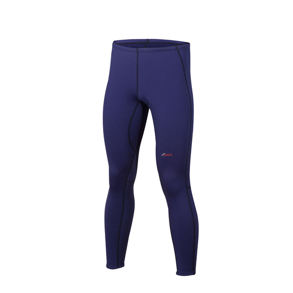 Front detail of a Sub Zero Factor 2 mens thermal mid layer leggings in colour navy photographed on a white background