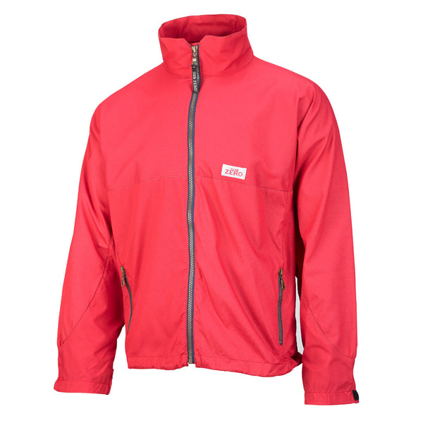 Sub Zero lightweight windproof jacket in red colour photographed on a white background